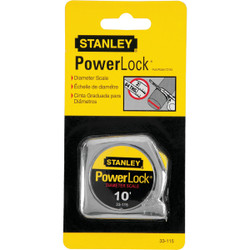 Stanley PowerLock 10 Ft. Pocket Tape Measure with Diameter Scale 33-115