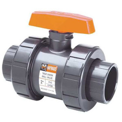 Hayward Flow Control Manual 2-Way Ball Valve,True-Union,PVC TBH1125ASTV0000