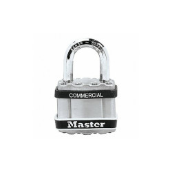 Master Lock Keyed Padlock, 15/16 in,Rectangle,Silver M5KASTS