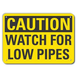 Lyle Caution Sign,7 in x 10 in,Aluminum LCU3-0258-RA_10x7