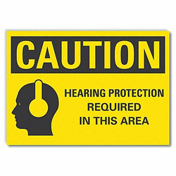 Lyle Hearing Caution Rflctv Label,3.5inx5in  LCU3-0156-RD_5x3.5