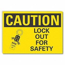 Lyle Lockout Tagout Caution Rflctv Labl,5x7in LCU3-0148-RD_7x5