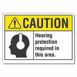 Lyle Hearing Caution Rflctv Label,3.5inx5in  LCU3-0108-RD_5x3.5