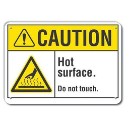 Lyle Rflctv Hot Surface Caution Sign,10x14in LCU3-0009-RA_14x10