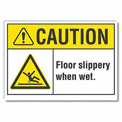 Lyle Slippery Floor Caution Rflctv Labl,5x7in  LCU3-0020-RD_7x5