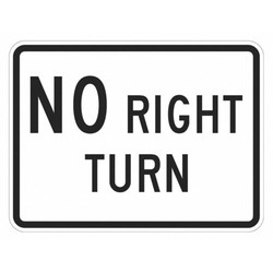 Lyle No Right Turn Traffic Sign,18" x 24" T1-5662-EG_24x18