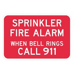 Lyle Reflective Fire Alarm Sign,12x18in,Alum  T1-1845-EG_18x12