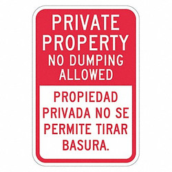 Lyle Rflctv No Dumping Prvt Prop Sign,18x12in T1-1744-DG_12x18