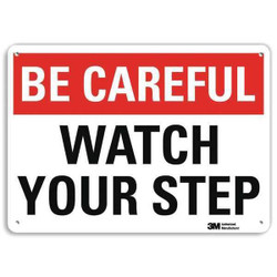 Lyle Be Careful Sign,10 inx14 in,Aluminum  U7-1054-NA_14x10