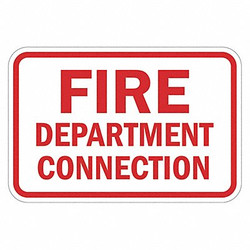 Lyle Rflctv Fire Connection Sign,12x18in,Alum T1-1818-DG_18x12