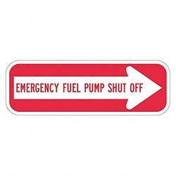 Lyle Rflctv Fuel Shut Off Sign,6x18in,Alum T1-1797-EG_18x6