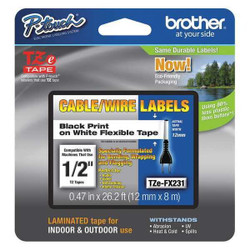 Brother Label Tape Cartridge,Wht,26ftx0.47in TZEFX231