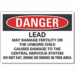 Lyle Danger Sign,7 in x 10 in,Non-PVC Polymer LCU4-0719-ED_10x7