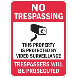 Lyle Rflctv No Trespassing Sign,18x12in,Alum T1-1073-EG_12x18