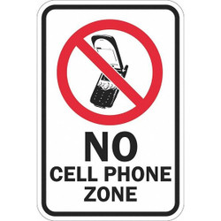 Lyle Reflective No Phone Sign,18x12in,Alumin T1-1241-EG_12x18