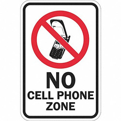Lyle Reflective No Phone Sign,18x12in,Alumin  T1-1241-EG_12x18