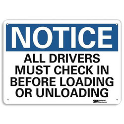 Lyle NonRflctv Loading&Unloading Sign,10x14in U5-1039-NA_14x10