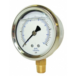 Pic Gauges Pressure Gauge,1/8 in. NPT,2 in. 201L-208E
