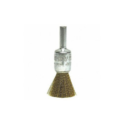 Weiler Crimped Wire End Brush,Brass,1/2 In. 93806