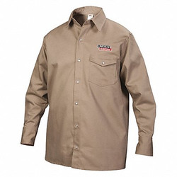 Lincoln Electric Flame-Resistant Collared Shirt,Khaki,M KH841M