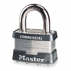 Master Lock Keyed Padlock, 3/4 in,Rectangle,Silver 1KA-2402