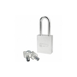 American Lock Keyed Padlock, 3/4 in,Rectangle,Silver A7201