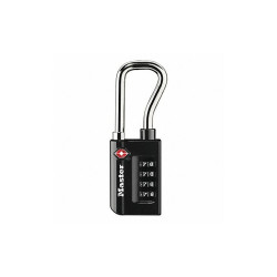 Master Lock Luggage Padlock,2 3/8 in,Rectangle,Black 4696D