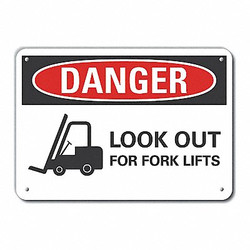 Lyle Lift Truck Trfc Danger Sign,10x14in,Alum LCU4-0290-NA_14X10
