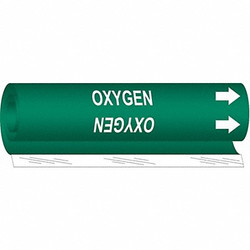 Brady Pipe Marker,Oxygen,9 in H,8 in W 5735-I
