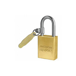 American Lock Keyed Padlock, 3/4 in,Rectangle,Gold A41TAG
