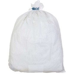 Sim Supply Mesh Laundry Bag,White,with Closure,PK12  NI245465