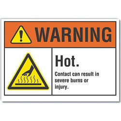 Lyle Hot Surface Warning Rflctv Label,3.5x5in LCU6-0001-RD_5X3.5