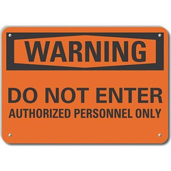 Lyle Auth Personnel Warning Sign,10x14in,Alum LCU6-0127-NA_14X10