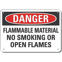 Lyle Flammable Mtrl Danger Sign,10x14in,Alum LCU4-0609-NA_14X10