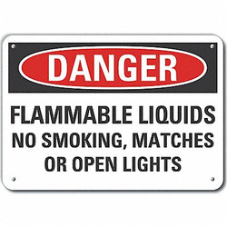 Lyle Flammable Liquid Dangr Sign,10x14in,Alum LCU4-0653-NA_14X10