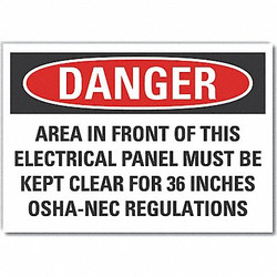 Lyle Elec Panel Danger Rflctv Label,3.5inx5in LCU4-0709-RD_5X3.5