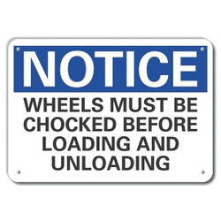 Lyle Rflctv Chock Wheels Notice Sign,10x14in LCU5-0244-RA_14X10