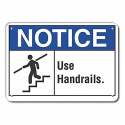 Lyle Handrail Notice Sign,7inx10in,Plastic LCU5-0020-NP_10X7