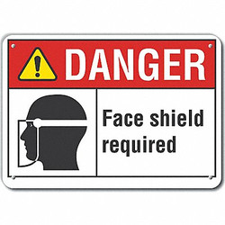Lyle Danger Sign,7 in x 10 in,Aluminum LCU4-0180-NA_10X7