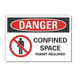 Lyle Confined Space DangerLbl,3.5x5in,Polyest LCU4-0208-ND_5X3.5