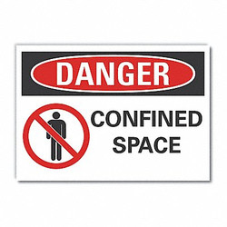 Lyle Confined Space Danger Rflctv Lbl,3.5x5in  LCU4-0207-RD_5X3.5