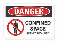 Lyle Confined Space Danger Rflctv Lbl,3.5x5in  LCU4-0208-RD_5X3.5