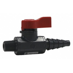 Asahi Manual 2-Way Ball Valve,BarbxNPT,PVC 1078002