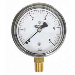 Kodiak Low Pressure Gauge,Bottom,5 psi KC25-5#