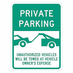 Lyle Private Parking Sign,24" x 18" T1-6287-EG_18x24