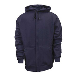 National Safety Apparel FR Zip Hooded Sweatshirt, Navy,M C21WT05MD