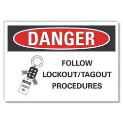 Lyle Lockout Tagout DangerLbl,3.5x5in,Polyest LCU4-0260-ND_5X3.5