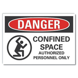 Lyle Confined Space Danger Labl,5x7in,Polyest LCU4-0267-ND_7X5
