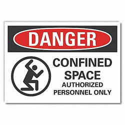 Lyle Confined Space Danger Labl,5x7in,Polyest LCU4-0267-ND_7X5