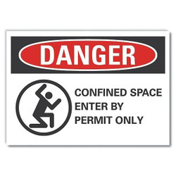 Lyle Confined Space Danger Rflctv Lbl,3.5x5in LCU4-0268-RD_5X3.5